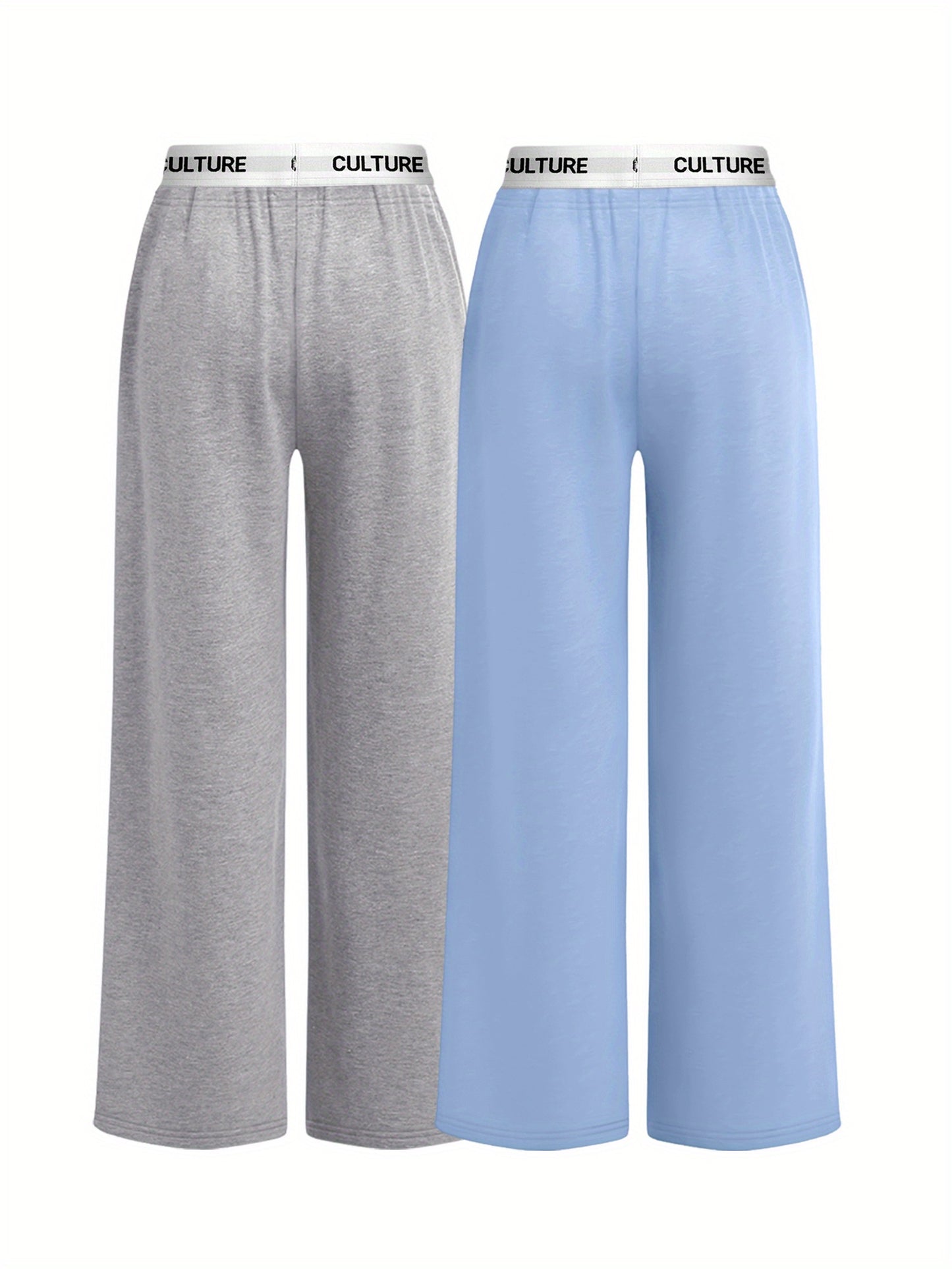 2-Pack High-Waisted Geometric Loose-Fit Sweatpants