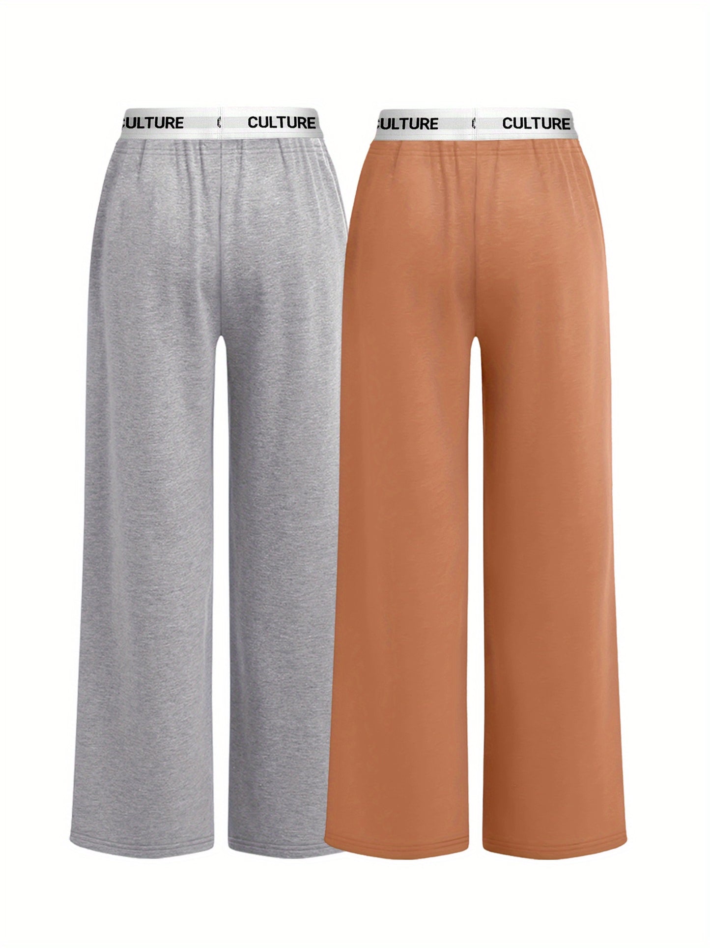 2-Pack High-Waisted Geometric Loose-Fit Sweatpants