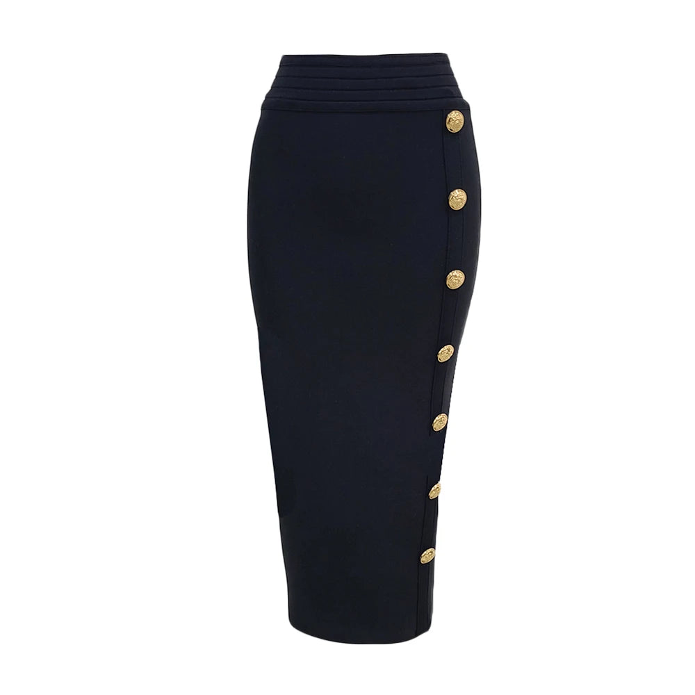 Summer Elegant Midi Pencil Skirt High Waist