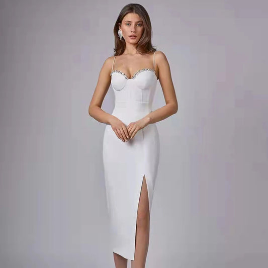 Spaghetti Strap Beading Dress Women Sexy Sleeveless