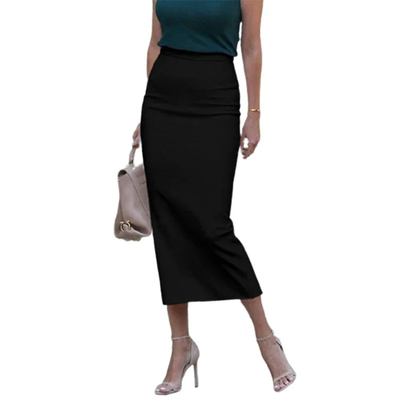 Modigirl Women High Waisted Midi Skirts Casual Work