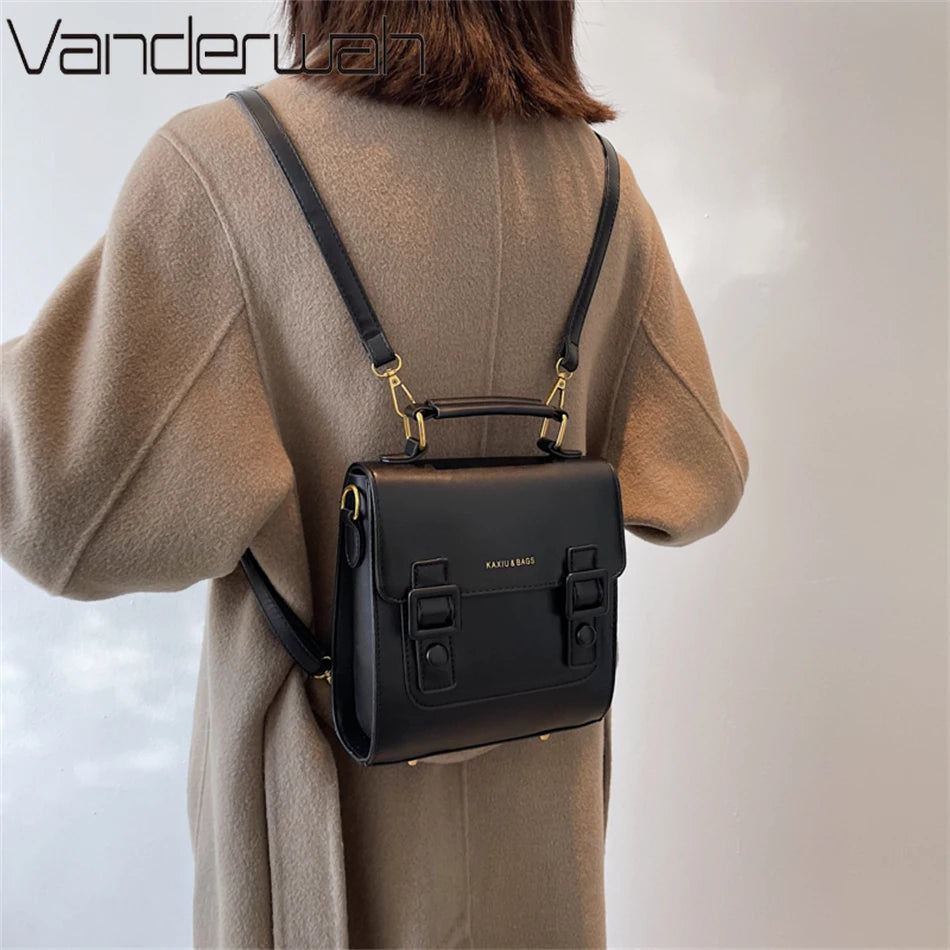 Women Leather Backpack Shoulder Bag