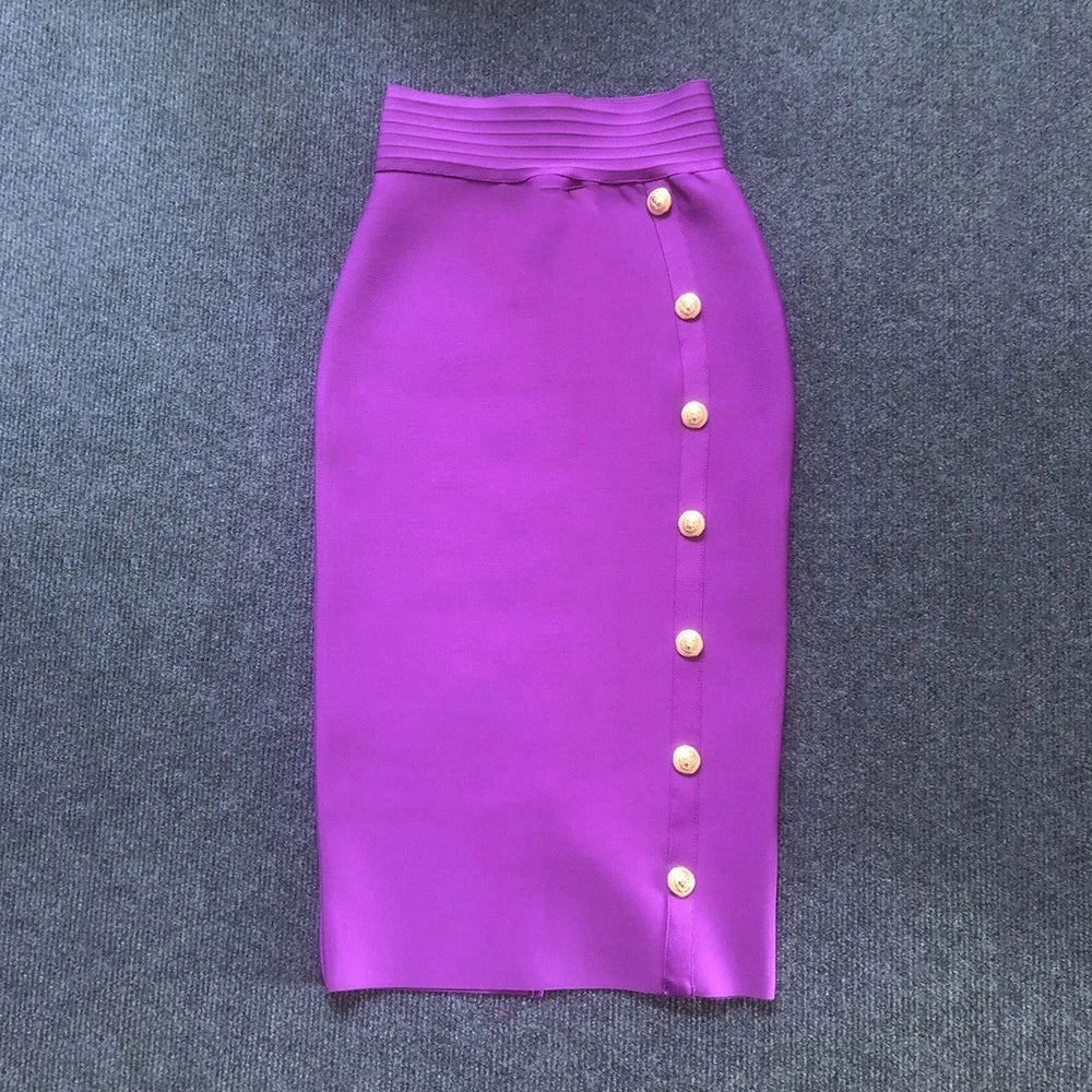 Summer Elegant Midi Pencil Skirt High Waist