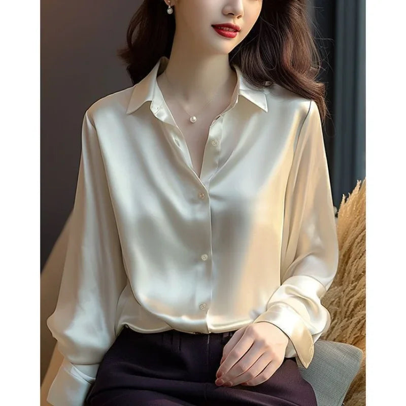 Spring Autumn New Women's Solid Color Polo-Neck