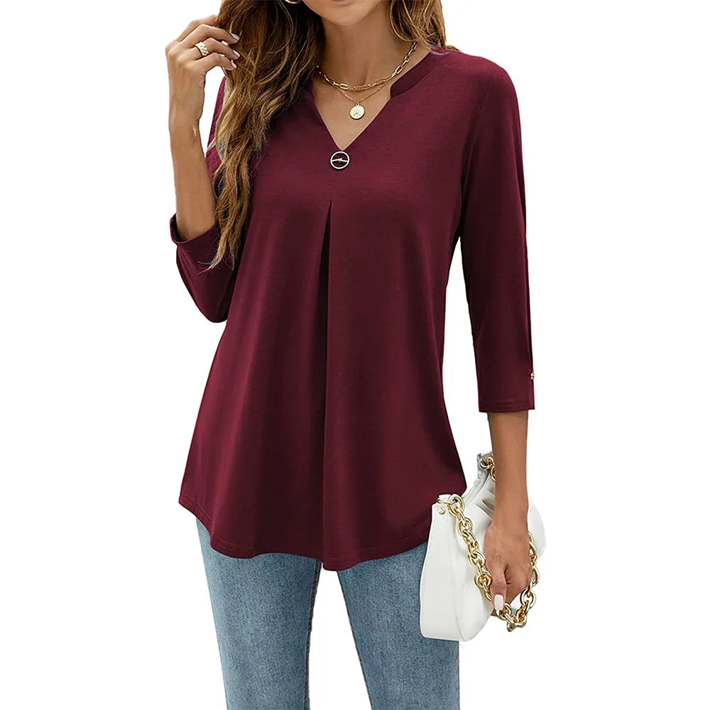 Women T-shirt V Neck