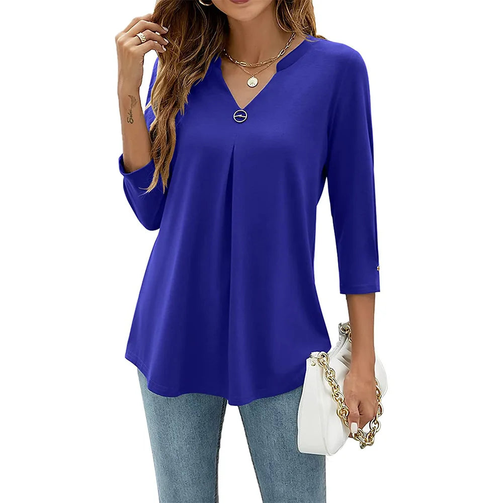 Women T-shirt V Neck