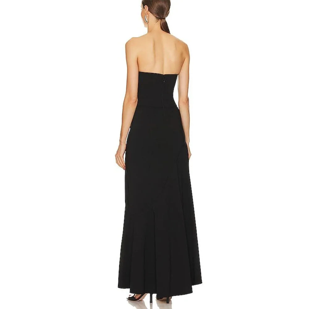 Classic Evening Dresses For Women Strapless Sleeveless