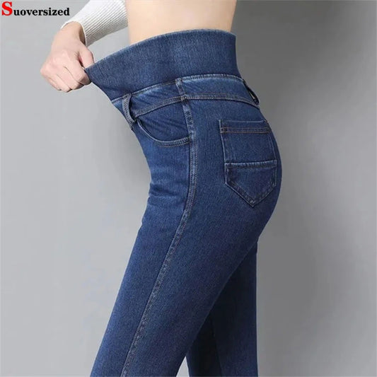 Oversize 38 Elastic High Waist Pencil Jeans