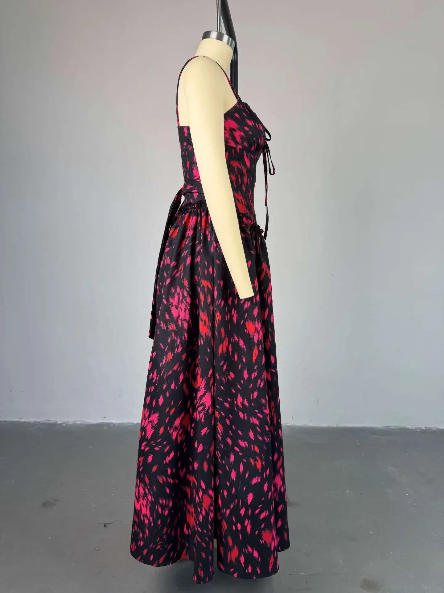 Women Sleeveless Strapless Print Slim Cute Long Maxi Dress