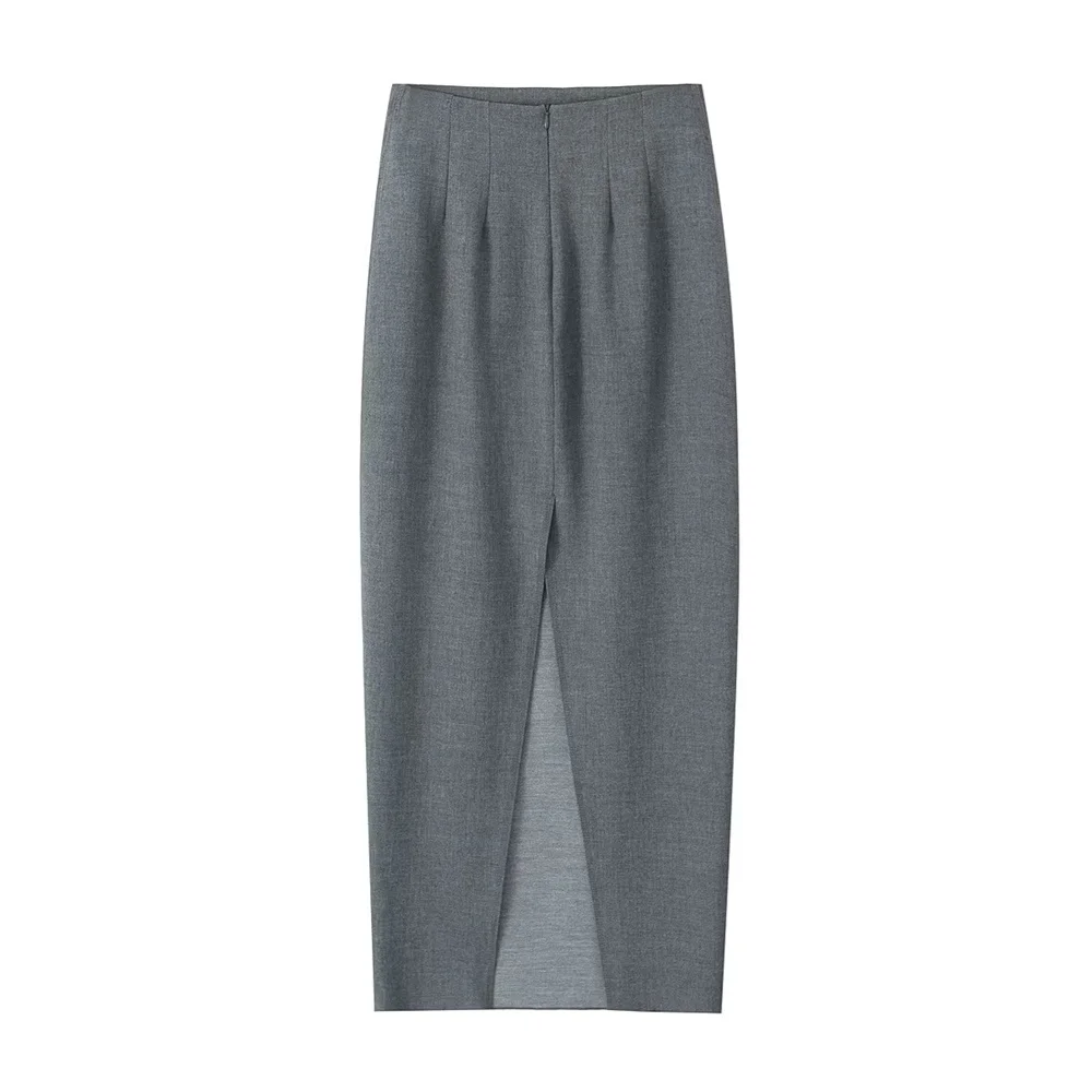 Fashion and Elegance Casual Versatile Straight Midi Long Half Skirt