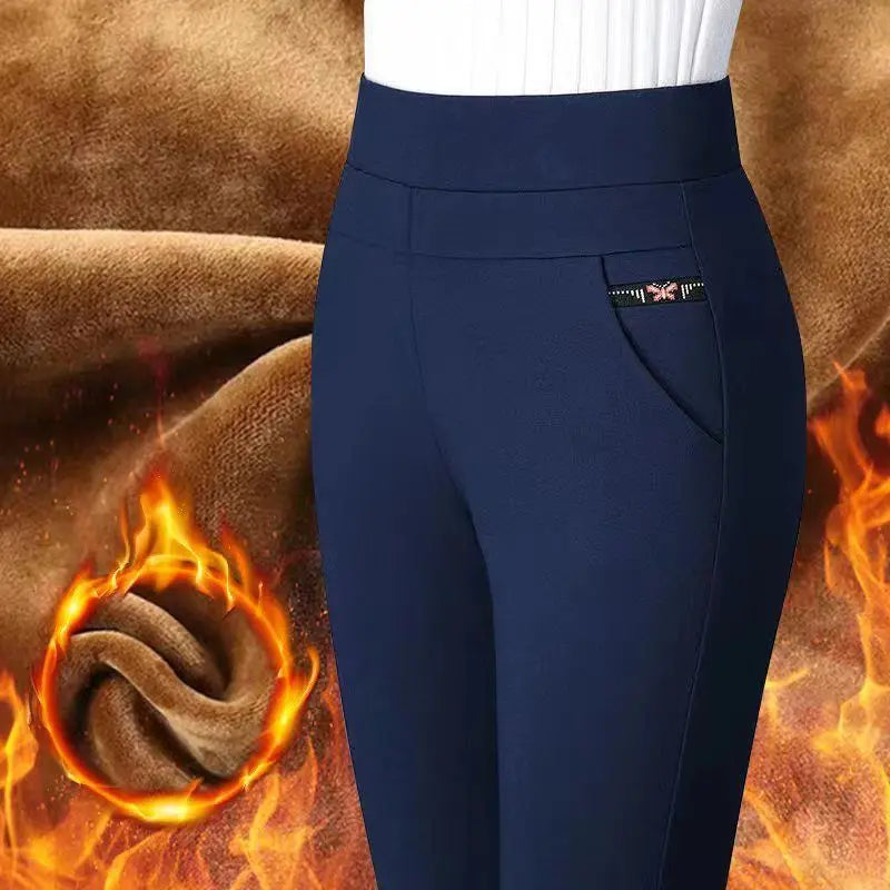 Office Lady Plus Fleece Warm Slim Pencil Pants