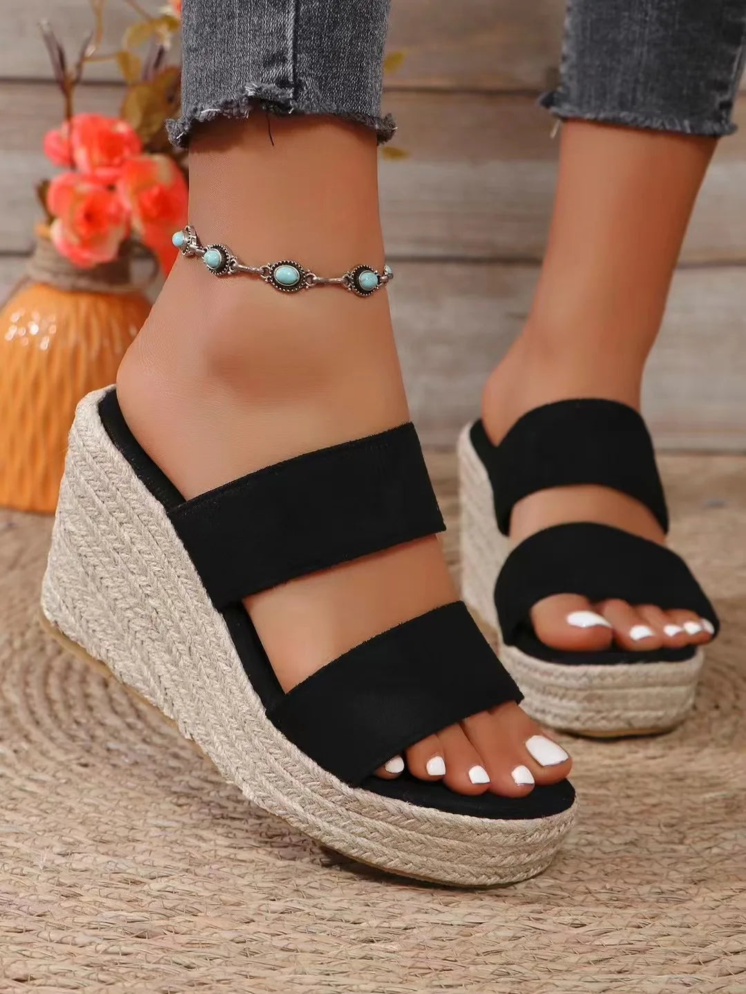 new summer European and American foreign trade wedge-heeled