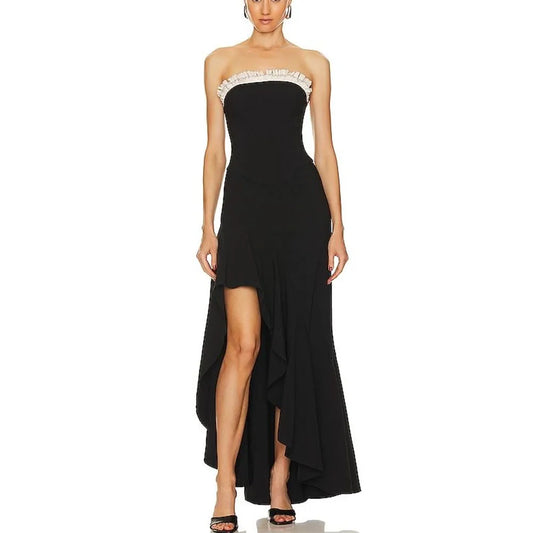 Classic Evening Dresses For Women Strapless Sleeveless