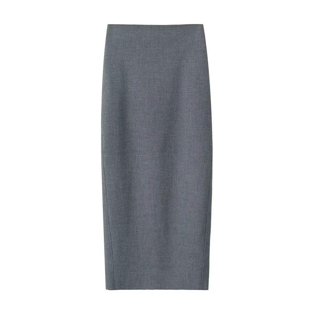 Fashion and Elegance Casual Versatile Straight Midi Long Half Skirt