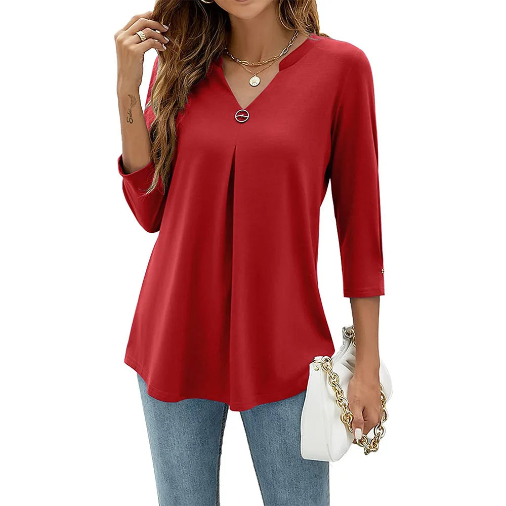 Women T-shirt V Neck