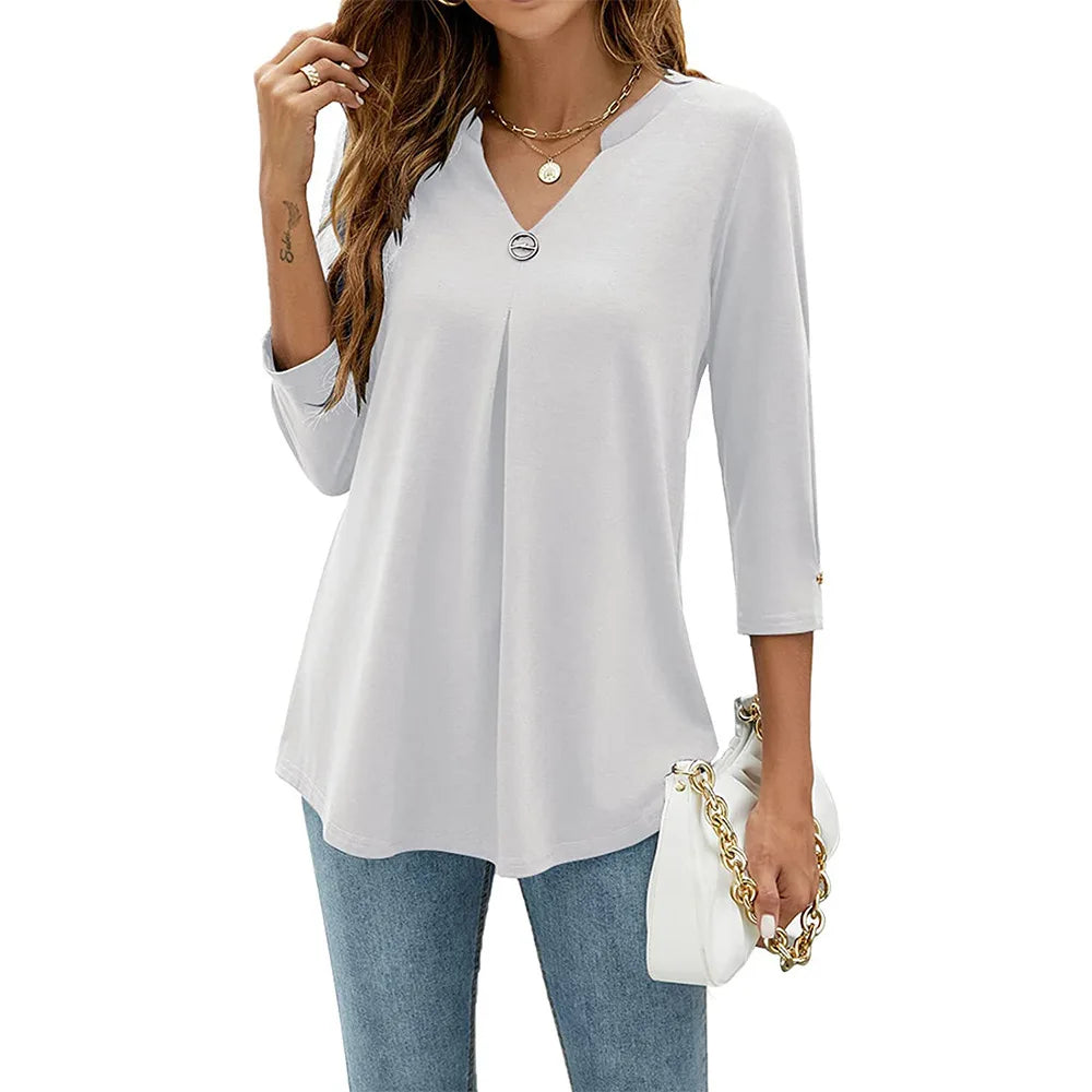 Women T-shirt V Neck