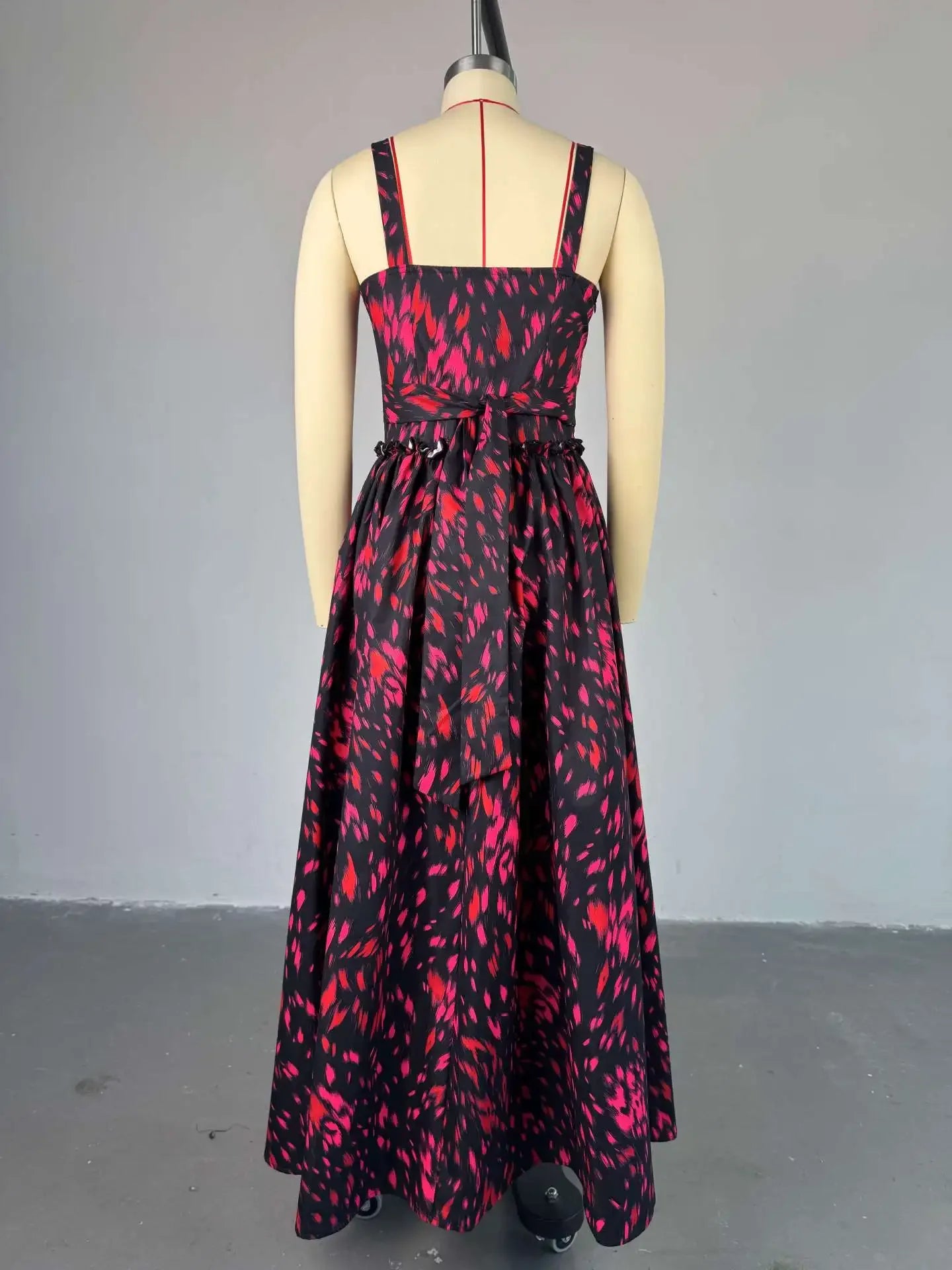 Women Sleeveless Strapless Print Slim Cute Long Maxi Dress