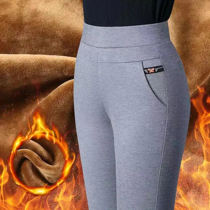 Office Lady Plus Fleece Warm Slim Pencil Pants