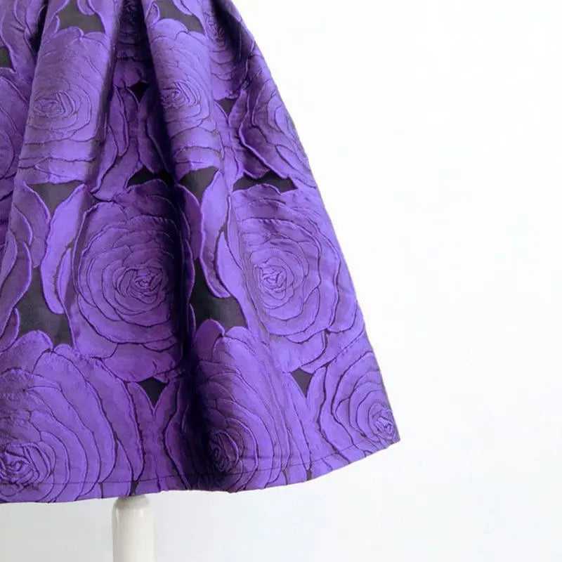 Rose Purple Floral Elegant Chic High Waist skirt