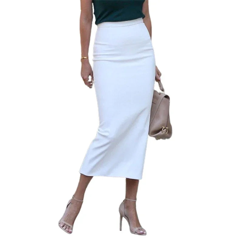 Modigirl Women High Waisted Midi Skirts Casual Work